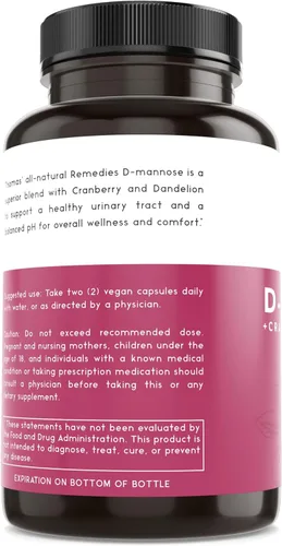 Miniatura 8 de Thomas' all-natural Remedies D-manosa 1200mg - con arándano y diente de león - Apoyo natural para la salud del tracto urinario y las infecciones