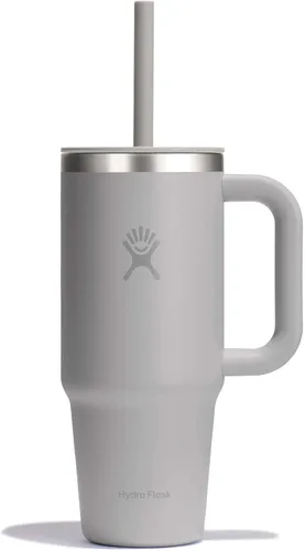 Miniatura 63 de Hydro Flask Vaso de Viaje con Asa, Tapa y Pajita - Acero Inoxidable Aislado en 24 Oz Aloe