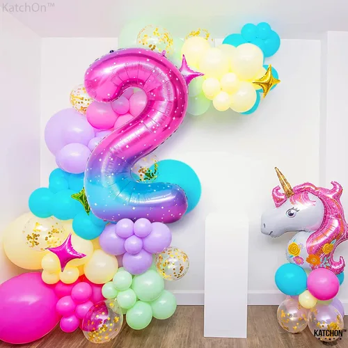 Miniatura 1363 de KatchOn, Globo grande azul número 2 de 40 pulgadas Decoraciones de cumpleaños de Baby Shark para niño de 2 años Globo azul número 2 Globo