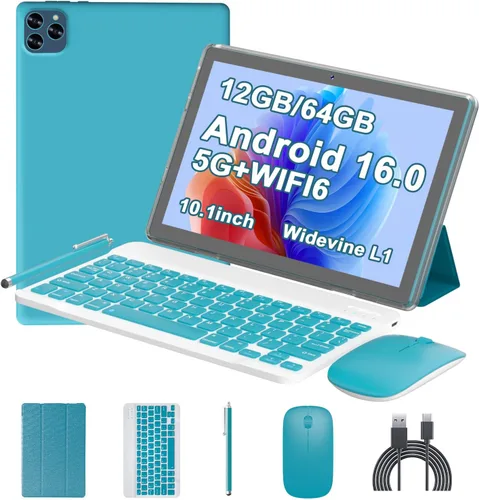 Miniatura 8 de Tablet Android 15 de 10 pulgadas, 12 (3+9) GB RAM+64GB ROM, tabletas 2 en 1 con funda de teclado y mouse Stylus, procesador de cinco núcleos de 1.8