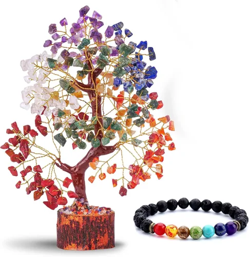 Miniatura 14 de Árbol de 7 Chakras, Cristales y Piedras Curativas, Árbol de la Vida de Chakra Árbol de Cristal para Energía Positiva, Regalos de Cumpleaños
