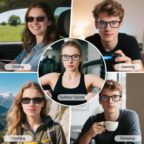 Miniatura 6 de Lentes inteligentes para mujeres y hombres, gafas de luz azul Bluetooth con lentes de sol polarizadas UV400 adicionales, compatibles