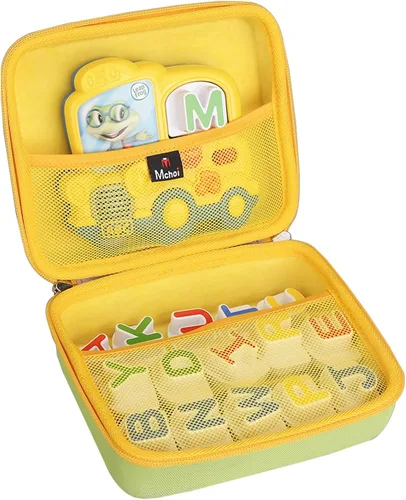 Miniatura 2 de Estuche de transporte de almacenamiento compatible con el juego de letras magnéticas Leapfrog Fridge Phonics, amarillo, solo funda