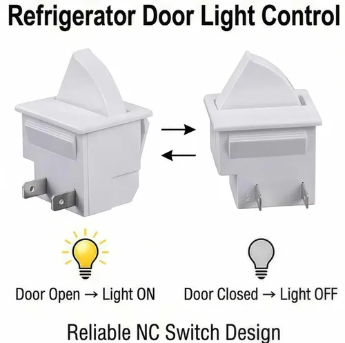 Miniatura 5 de Interruptor de luz de puerta de refrigerador de 2 pies para GE Whirlpool, Maytag, Admiral, Amana ((2PCS)