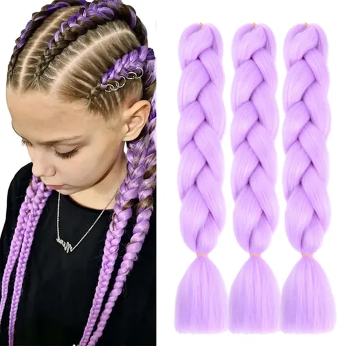 Miniatura 16 de Beige (613) Cabello trenzado 6 paquetes de extensiones de cabello sintético de 24 pulgadas, extensiones de cabello trenzado Jumbo Ombre trenzado