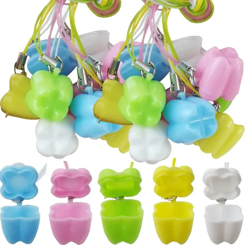 GXXMEI 30 unidades de organizador de collar para dientes perdidos, bonito organizador de dientes de leche de bebé, caja de almacenamiento de hadas,