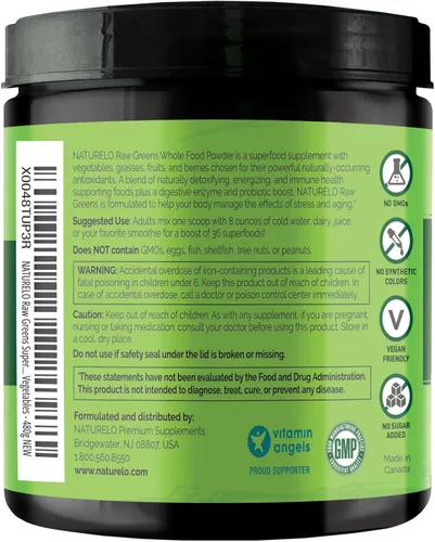 Miniatura 7 de NATURELO - Polvo de superalimentos de verdes crudos, 1