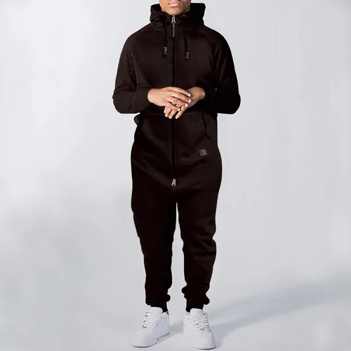 Miniatura 2 de Enterizo con capucha y cremallera para hombre, mameluco de una pieza con capucha y pijama, conjunto de sudadera para correr