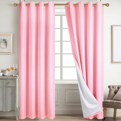 Miniatura 26 de Diraysid Cortinas 100% opacas de lino beige para dormitorio, con ojales, aislamiento térmico, cortinas de oscurecimiento de habitación