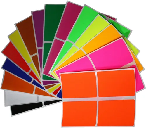 Etiquetas rectangulares de codificación de colores de 3 x 2 pulgadas en 15 colores, paquete de 60 Royal Green