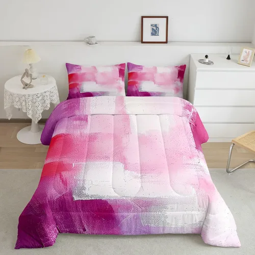 Miniatura 9 de Erosebridal Juego de edredón abstracto amarillo, tamaño King, juego de ropa de cama gris acuarela gris, teñido anudado, degradado, grunge, Ombre 29