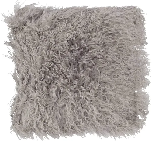 Miniatura 37 de Saro Lifestyle Almohada de piel de cordero mongol rellena de poliéster Gris