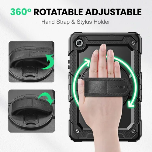 Miniatura 3 de SEYMAC - Funda protectora resistente a prueba de golpes para Samsung Galaxy Tab S6 Lite de 10.4 pulgadas 2024/2022/2020 (SM-P620/P610/P615), Negro