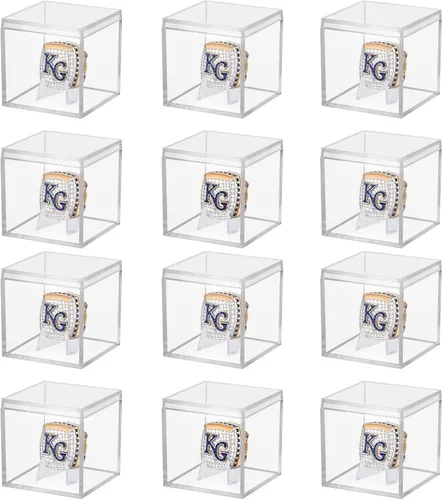 Miniatura 13 de Hooqict Paquete de 4 Estuche de Exhibición de Sóftbol de Acrílico Estuche de Exhibición de Sóftbol Transparente Soporte Protegido contra UV Estuche