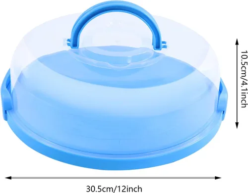 Miniatura 2 de Portabebés portátil de 12 pulgadas con tapa y magdalenas, tarta de galletas, para bodas, fiestas, baby shower, fiestas de Navidad (azul)