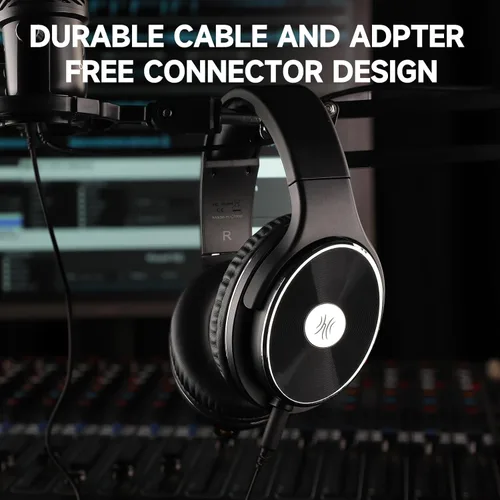 Miniatura 7 de OneOdio - Auriculares con cable para diadema con aislamiento de ruido, doble conector, profesionales para estudio, monitorización y mezclas