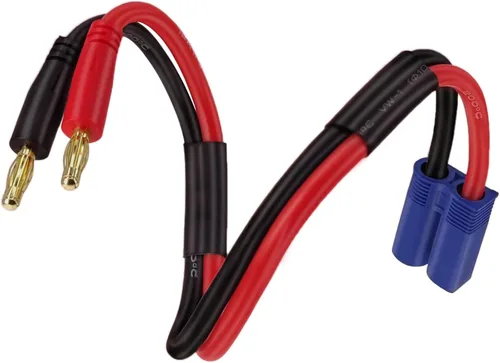 Miniatura 4 de Yeebline Cable de carga de batería EC5 a Banana Plug, paquete de 2 conectores macho 12AWG EC5 de 1.0 ft a 0.157 in Banana Bullet Macho Lipo