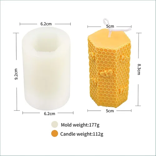 Miniatura 2 de Grainrain Moldes de Vela de Abeja 3D Moldes de Panal de Miel Molde de Jabón de Silicona Molde de Cera Molde de Fabricación de Vela (SXY043)
