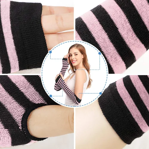 Miniatura 6 de Guantes de manga larga sin dedos, para abrigar los brazos, estilo punk, gótico, rock