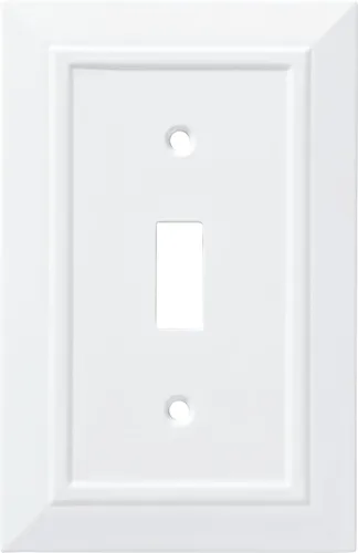 Miniatura 14 de Franklin Brass llave de luz clásica individual de diseño arquitectónico decorativo, Blanco, W35243-PW-C