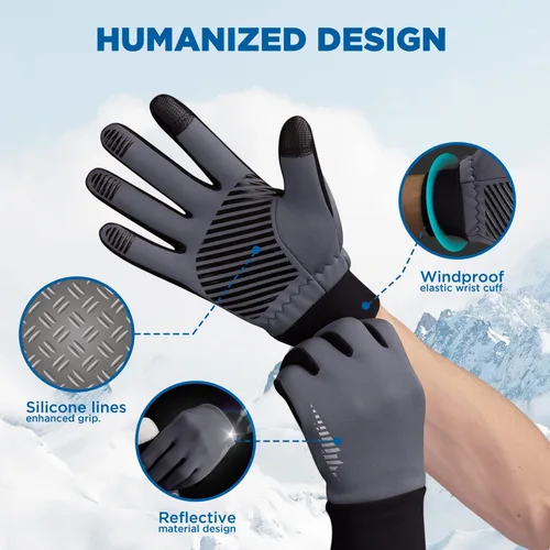 Miniatura 4 de SIMARI - Guantes de invierno para hombres y mujeres, para pantalla táctil, guantes de invierno, guantes de trabajo para correr, conducir, montar