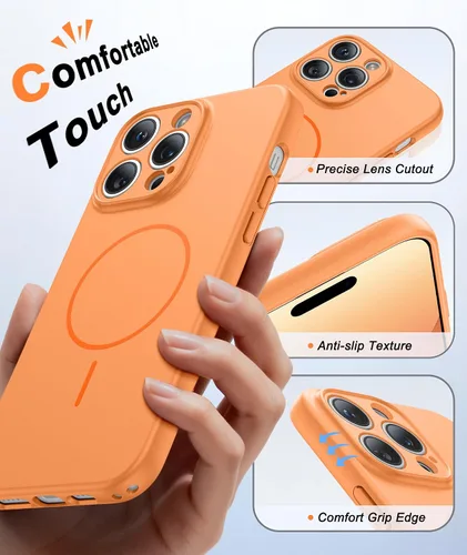 Miniatura 559 de FNTCASE Funda para iPhone 17 Pro: Fundas delgadas translúcidas de color azul claro compatibles con MagSafe, protección completa de la cámara