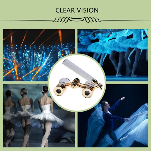 Miniatura 6 de BLACKICE Lentes de ópera, prismáticos de teatro de 3 x 25 pulgadas, mini anteojos de ópera compactos con mango ajustable, binoculares portátiles
