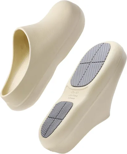 Miniatura 6 de SECHRITE Zapatos de trabajo antideslizantes para mujeres y hombres – Zuecos impermeables de chef de enfermería para jardín, zapatos profesionales