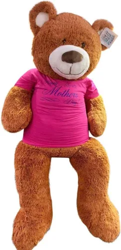 Big Plush Oso de peluche para mamá, suave oso de peluche gigante de 5 pies, lleva camiseta extraíble, feliz día de la madre, color marrón miel