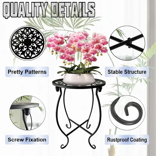 Miniatura 3 de Soporte para plantas de interior y exterior, soporte de metal para plantas de interior, soporte de hierro para macetas de flores, soporte