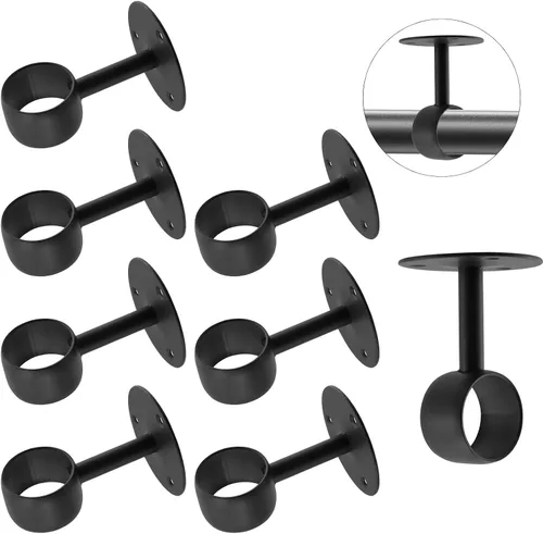 Miniatura 12 de Antrader Paquete de 4 soportes de acero inoxidable de 1.26 pulgadas de diámetro para armario, barra de soporte, soporte de tubería, soporte