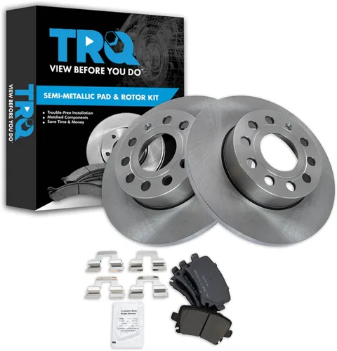 Miniatura 82 de TRQ Juego de pastillas de freno semimetálicas traseras y rotores compatibles con Chevrolet Trailblazer 02-06 Trailblazer EXT 04-06 SSR 02-07 GMC