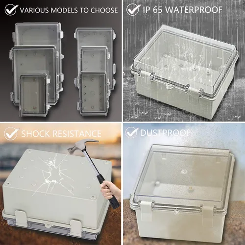 Miniatura 7 de Zulkit Caja de conexiones ABS de plástico a prueba de polvo e impermeable IP65 Cajas eléctricas universales con carcasa de proyecto para exteriores