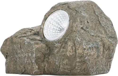 Oculta una llave exterior impermeable falsa para llaves de roca, adorno de roca falsa de resina con luz LED, caja de bloqueo de almacenamiento