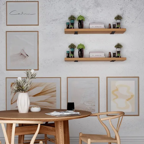 Miniatura 7 de NEODROP Paquete de 4 soportes flotantes de 10 pulgadas, soportes en L de pared ocultos resistentes para cocina, chimeneas, estanterías Accesorios