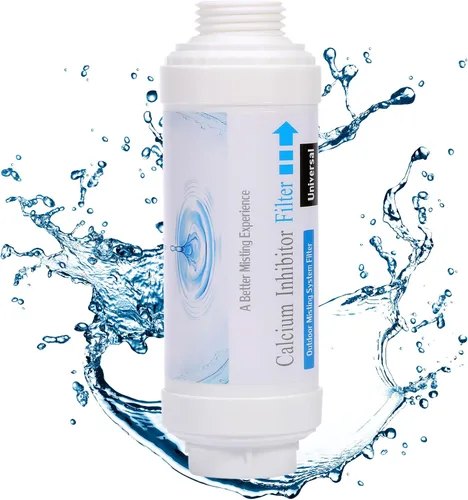 Yoption Filtro inhibidor de calcio, filtro de sistema de nebulización al aire libre, para evitar la acumulación de escamas y obstrucciones de