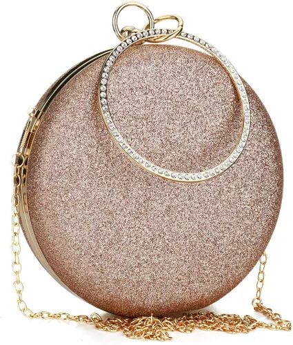 Miniatura 4 de Gets Bolso de mano con asa superior para mujer, con anillo circular de diamantes de imitación