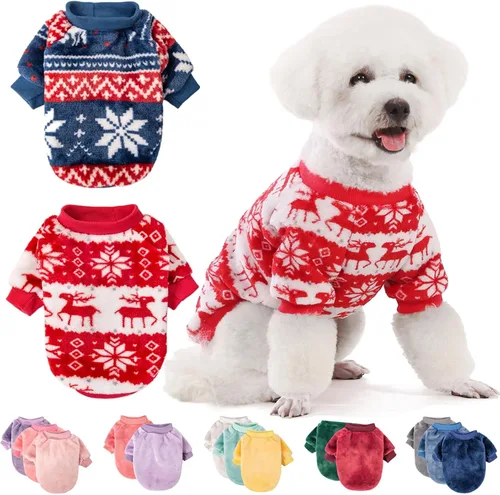 Miniatura 29 de FabriCastle Suéter pequeño para perro, paquete de 3 ropa para perros y gatos, chaquetas suaves y cálidas para perros pequeños, niños y niñas