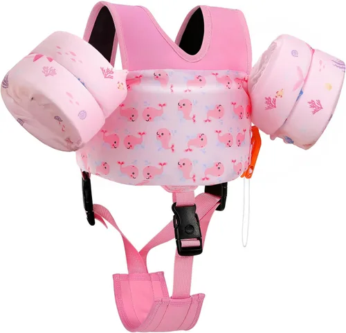 MoKo Flotadores de Brazo para Natación 15-30 lbs, Chaleco de Natación para Niños Pequeños con Dibujos Animados, Alas de Agua para Natación con