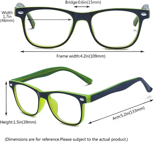 Miniatura 6 de Anteojos con bloqueo de luz azul de computadora para niños y niñas de 3 a 12 años, antifatiga visual Verde