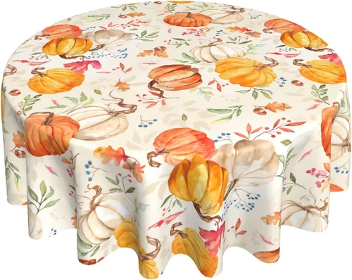 Miniatura 22 de Sweetshow Mantel Tropical Redondo de 60 Pulgadas para Verano Hoja de Palmera Hawaiana Verde Mantel Redondo de Poliéster Lavable Cubierta de Mesa