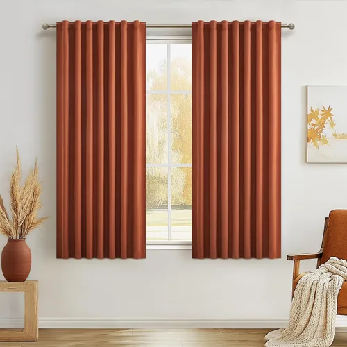 Miniatura 68 de Cortinas opacas extraanchas, 2 paneles para puertas corredizas de vidrio, moderna mezcla de lino plisado pesado, piso a techo, ventanas grandes, 70