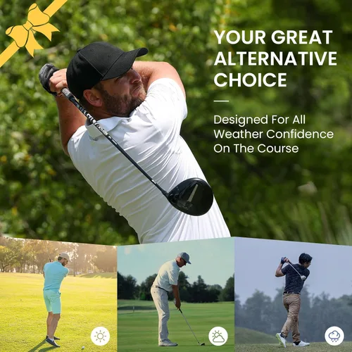 Miniatura 4 de FINGER TEN Guantes de golf para todo tipo de clima, paquete de 3 para golfista diestro, agarre de lluvia caliente y húmeda, guantes suaves y cómodos