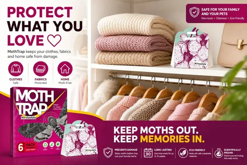 Miniatura 8 de Mottenfalle Clothes Moth Traps paquete de 6 - Trampas para polillas Prime seguras no tóxicas ecológicas con feromonas herramienta adhesiva pegajosa