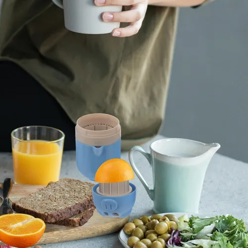 Miniatura 8 de Exprimidor de frutas portátil manual compacto para exprimidor de leche de soja cítrica, exprimidor de leche de soja, ligero y no eléctrico, para uso