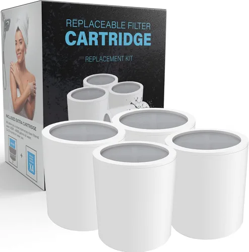Aqua Earth Cartucho de filtro de repuesto Mega Pack 4 cartuchos (sin carcasa), compatible con cualquier filtro de ducha de diseño similar Universal