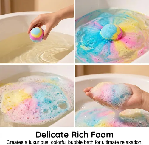 Miniatura 6 de Ocean Toy - Bombas de baño con mangas de bola de sal de baño, paquete de 12 bombas de baño mejoradas, colección de bombas de baño de burbujas