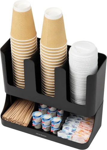 Miniatura 5 de Mind Reader "Flume" Organizador con 6 compartimientos para condimento y tazas, ninguno , Negro