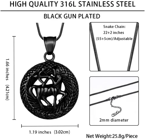 Miniatura 4 de Hipunk Collar de 12 constelaciones, signo de estrella del zodiaco, colgante de horóscopo, acero inoxidable 316L, regalo de cumpleaños para hombres