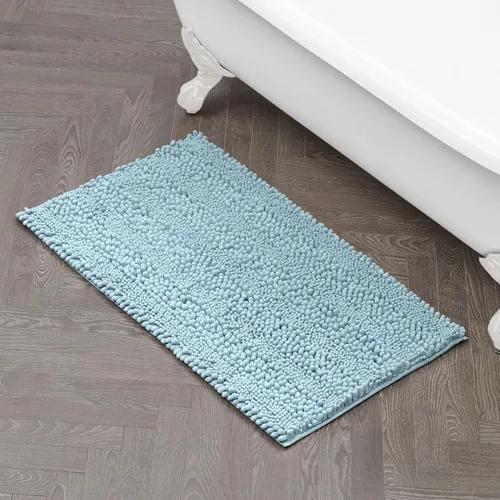 Miniatura 25 de Laura Ashley Tapete de baño de chenilla Astor 100% poliéster Decoración de baño premium Lavable a máquina Respaldo TPR Mide 17 x 24 Aqua